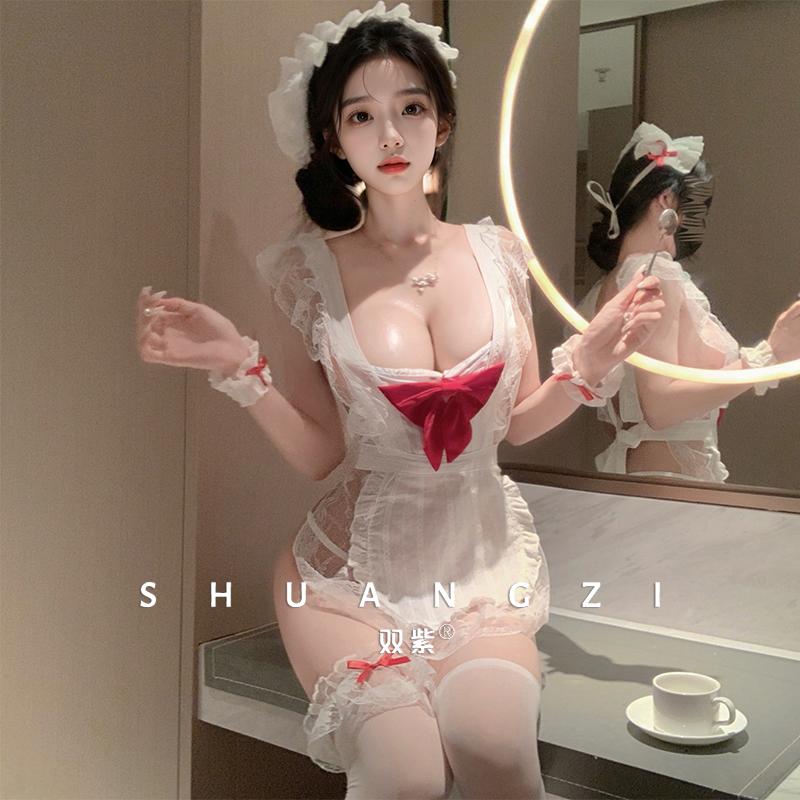 双紫[甜心女仆装]性感cos情感趣味内衣禁欲系床上大尺度袍趣味战