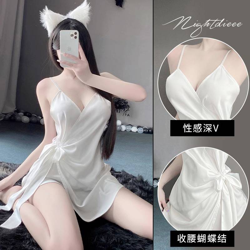 趣性感睡衣2024新睡裙女款吊带纯欲冰丝一片式诱惑床上情调