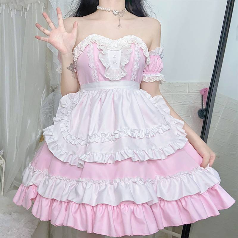 Cosplay女装大佬性感大码女佣洛丽塔伪娘变装连衣裙性感萝莉套装