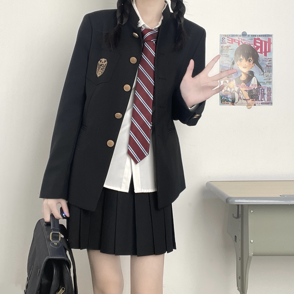 jkdk制服正版原创诘襟款男女刺绣黑色西装西服外套秋冬